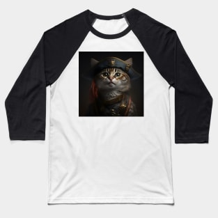 Pirate Cat in Uniform Portrait Baseball T-Shirt